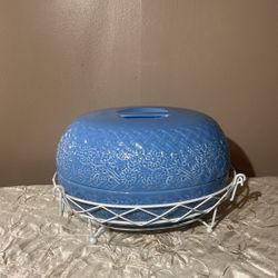 Temp-tations Blue Egg Shaped Dish And Rack