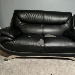 black silk sofa
