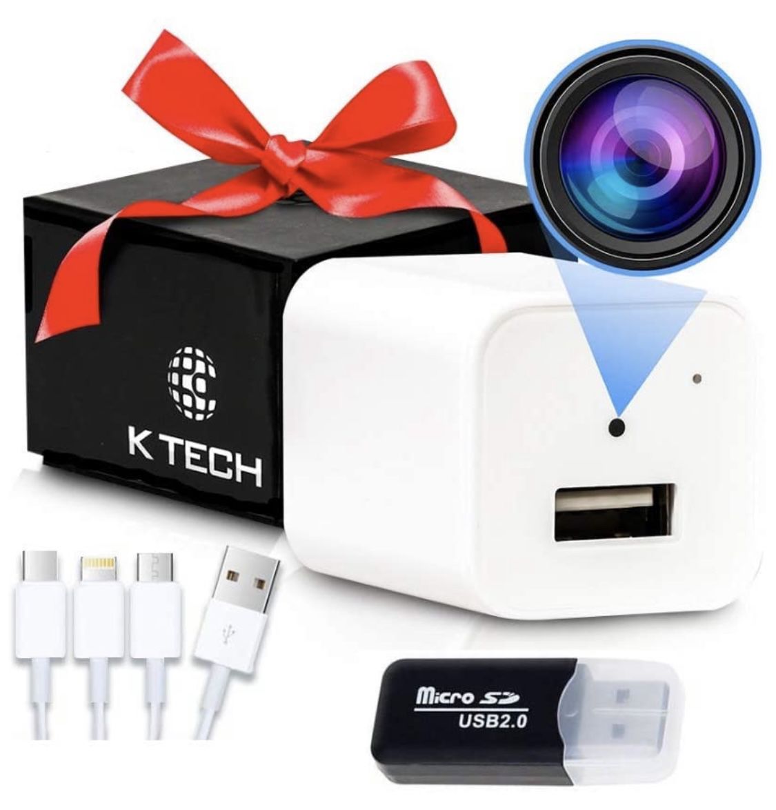 K Tech USB Hidden Camera, Hidden Camera, Hidden Nanny Cam, Spy Camera Charger, USB Charger Camera, Hidden Spy Camera, Hidden Spy Cam, USB Spy Camera,