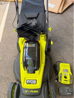 RYOBI ONE+ HP 18V Brushless 16 in. Cordless Battery Walk Behind Push Lawn Mower with (1) 4.0 Ah Battery and (1) Charger