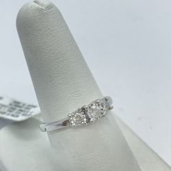 Silver Diamond Ring New 