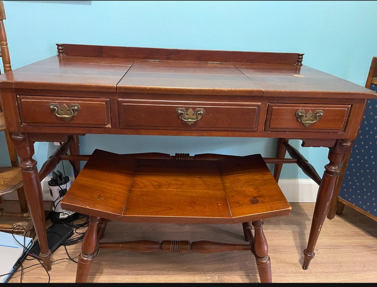 Vanity/desk With Bench Antique Piece