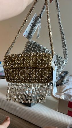 Zara Crystal Embellished Fringe Bag