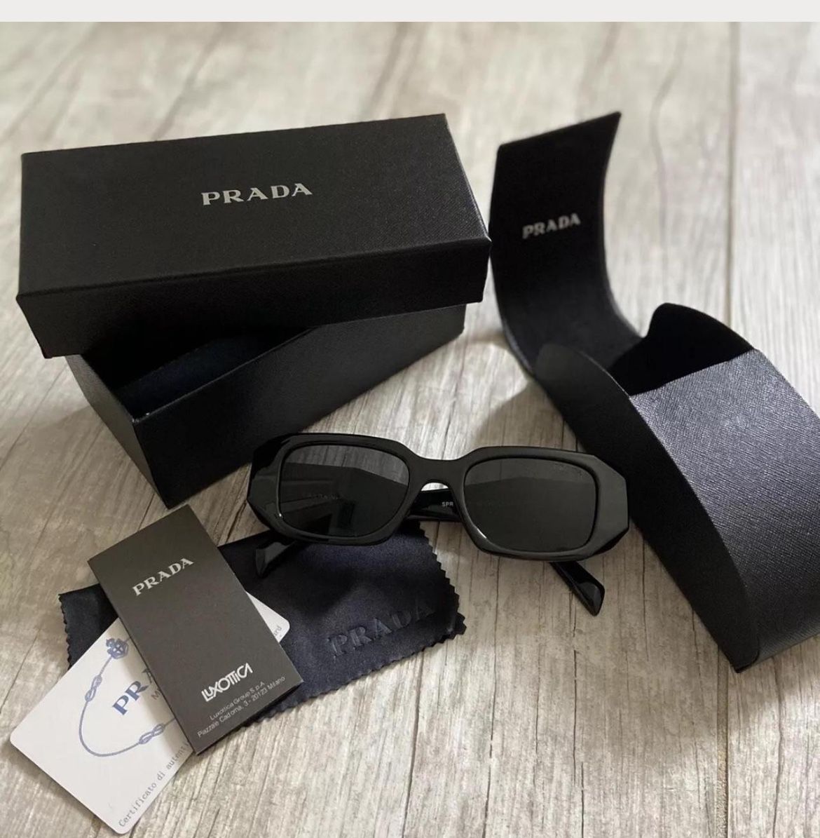 Prada PR17WS 1AB5S049Mens and Women's Sunglasses 49 mm Black / Dark Grey Lens