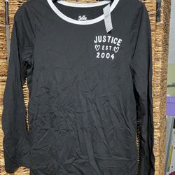 Justice Girls NWT 14/16 Black White Graphics Light Weight Long Sleeve T-Shirt.   New Condition!!  **Bundle and save with combined shipping**  *Free sh