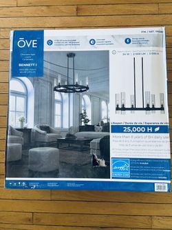 OVE Bennet 6-light LED Cylinder Shade Chandelier - NEW in Box