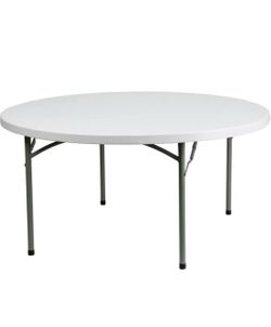 Qty. 5 _ 60 inch White Round Tables (Almost New)  $400