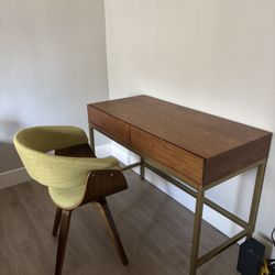 Walnut & Brass Desk