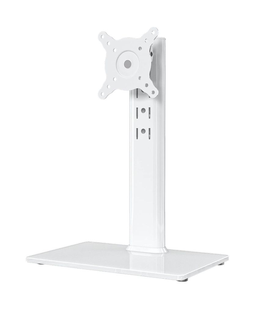 Single LCD Computer Monitor Free-Standing Desk Stand Riser for 13 inch to 32 inch Screen with Swivel, Height Adjustable, Rotation, Holds One (1) Scree