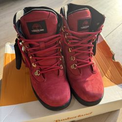 Red And Black Timberland Boots Junior 