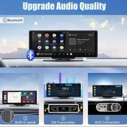 Portable Car Player Wireless Carplay Wireless Android Bluetooth Usb Sd Card Touch Screen Backup Camera Included