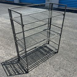 Metal Foldable Three Tier Plant Storage Rack Shoe Shelf! Good condition!  25.5x11.5x32in 
