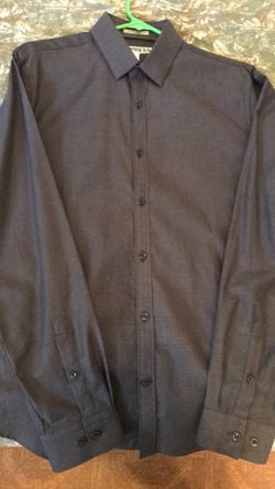 mens express button up long sleeve medium
