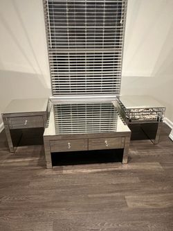 Mirror end tables n coffee  table set