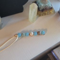 Handmade Aquamarine crystal dangle pendant Necklace 