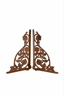 A Matching Pair Of Old Victorian Ornate Cast Iron Wall/Shelf Brackets.