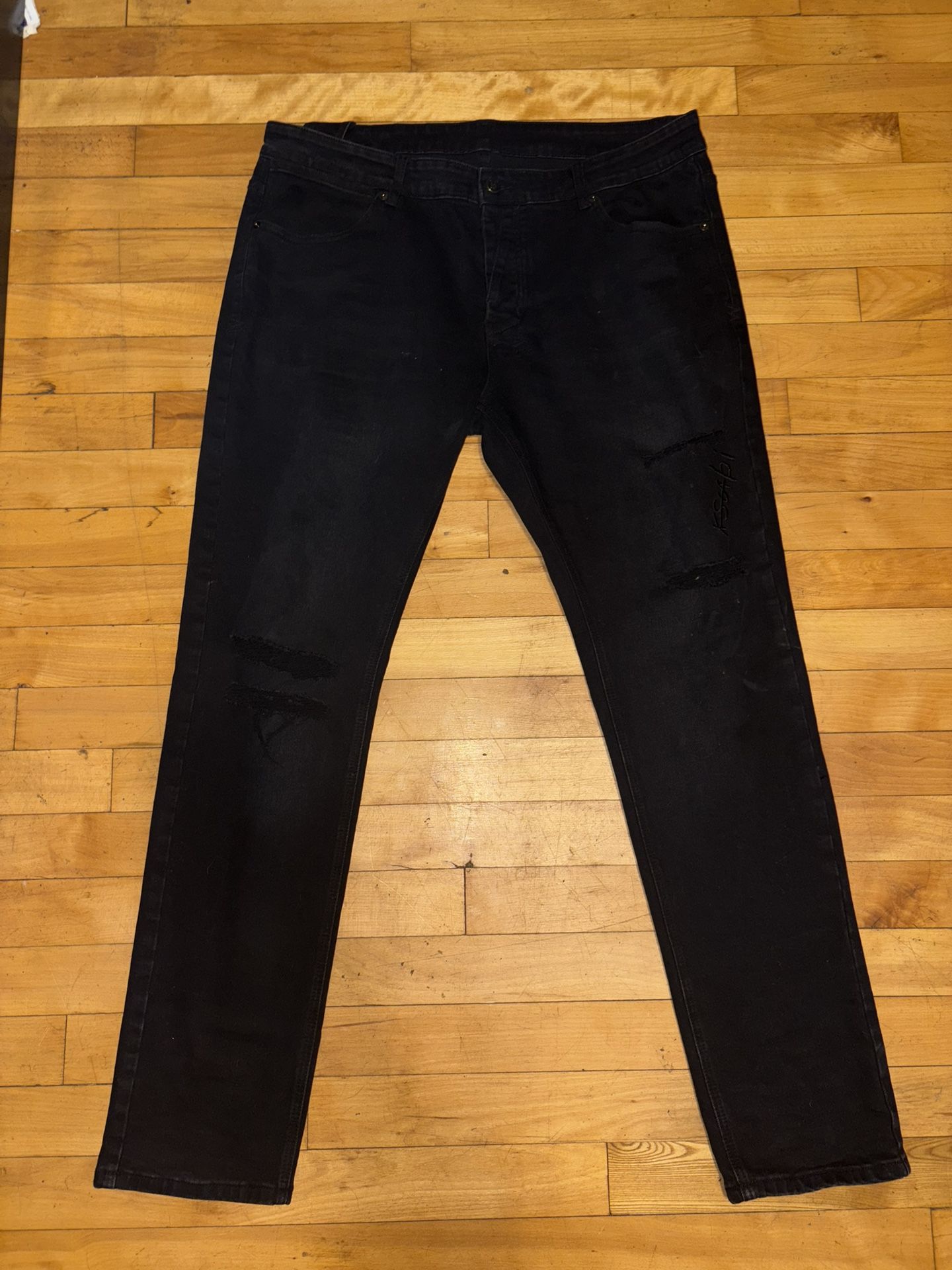 Ksubi Black Distressed Jeans – Size 38