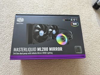 Cooler Master MasterLiquid ML280 Mirror Close-Loop AIO CPU Liquid Cooler, ARGB Mirror Pump, Dual Chamber Pump, 