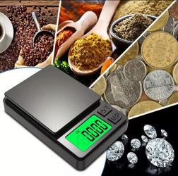 Precision Pocket Scale 1000g X 0.1g - Digital Gram, Food, Jewelry, Ounces/Grains Scale with Backlit LCD - Mini Scale for Travel