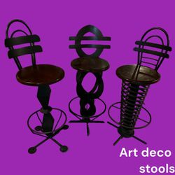 Contemporary Bar Stools 90s Vintage Brown/black 