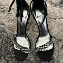 Black Shoes with Rhinestones Size 7.5