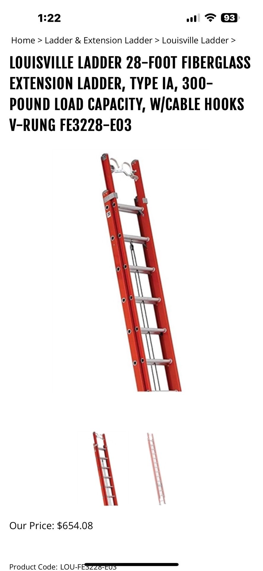 28 Foot Fiberglass Ladder