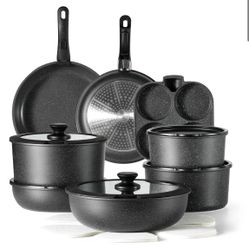 Carote 22pcs Non Stick Cookware Set With Detachable Handle