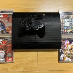 PS3 250gb super slim console game bundle