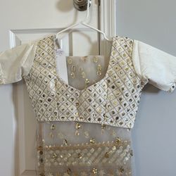 Brand New White/cream Saree Set- Blouse and Peticoat