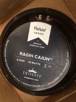 Ragin Cajun 8 ohm 10inch guitar speaker
