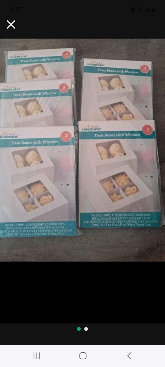 Cookie/Cupcake Treat Boxes - 3 Boxes Per Pkg