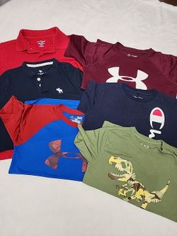 6 Boys Graphic Tees Tshirt Lot Of - Size S  6/7 Champion, Under Armour, etc)