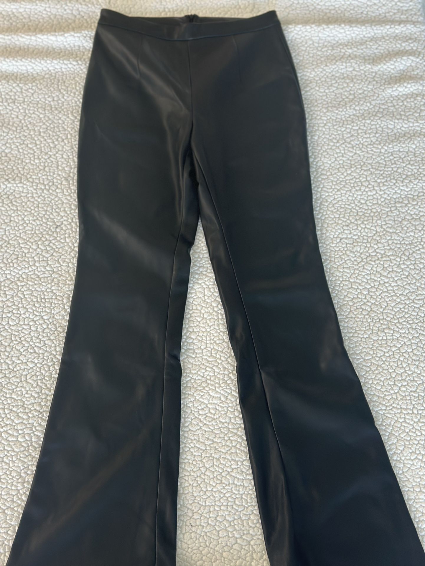 Black Bootleg Vegan Leather Pants Medium 