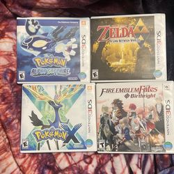 Nintendo 3ds games, Pokemon , Zelda , Fire Emblem.