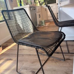 Crate And Barrel Wire Dining Chairs With Cushion 