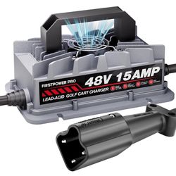 Brand New 48V/15A Smart Golf Cart Charger Yamaha G29 & Drive 2  GC, Fast Lead Acid Charger, 3 Pin Leaf Plug, IP67 Waterproof