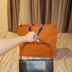 Authentic Louis Vuitton LV Fowler Navy Handbag Purse Monogram Mat M55142