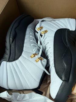 Air Jordan 12 White Black Gold Sneakers