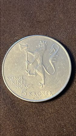 1973 Norway 5 croner coin