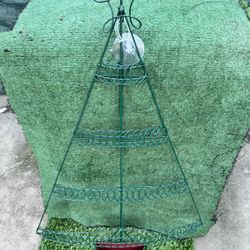 Large Christmas Tree Decorative Card Holder With Attached Planter At The Base