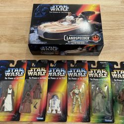 Star Wars Land Speeder and Action Figures