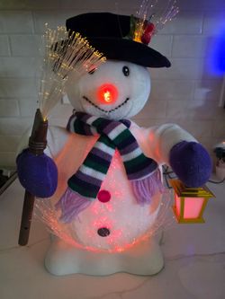 Light-Up Fiber Optic Snowman Christmas Decoration