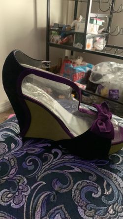 Lime, black and purple cute shoe $20