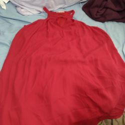 Like New Peach Love California Ladies Beautiful Red Short Summer Dress Size Medium