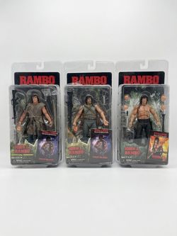 NECA Rambo Action Figure Lot (3 Figures) - Open Box Complete
