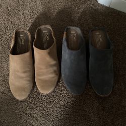 2 Pairs Tom’s Suede Mules Size 8.5 W