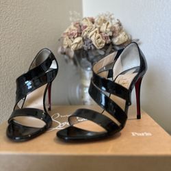 Christian Louboutin Black Patent Leather Stiletto Heels 