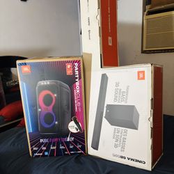 JBL Entertainment Bundle | PartyBox 120 Portable Bluetooth Speaker + JBL Cinema SB595 Dolby Atmos Soundbar Home Theater 