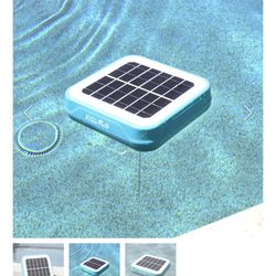 Large Solar-Powered Algaecide Killer Pool Ionizer Purifier System Filter Cleaner 35,000 Gal. In/Above Ground Pools
