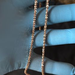 Rose Gold / 925 Sterling Silver Twisted Chain 